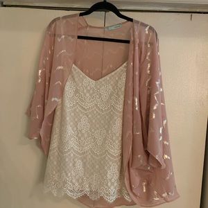 Maurices lace spaghetti strap top and kimono